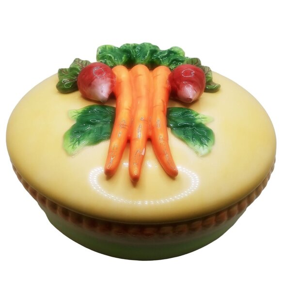Bella Casa By Ganz Ceramic Vegetable Soup Tureen Storage Serving Dish With Lid - Picture 1 of 12